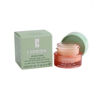 NWT Clinique All About Eyes Reduces Circles, Puffs Travel Mini 0.17oz/5ml